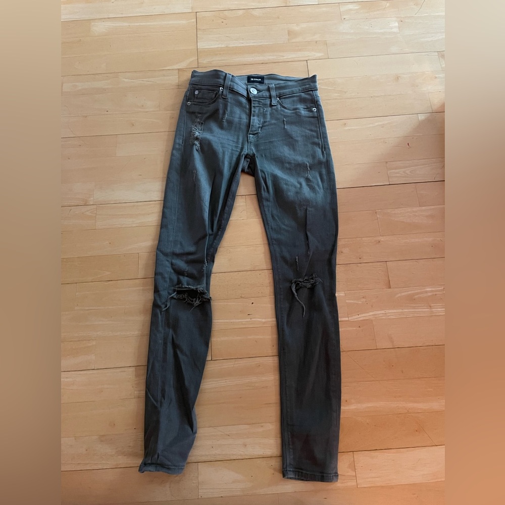 Hudson ripped green jeans